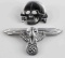 WWII GERMAN THIRD REICH SS HAT INSIGNIA SKULL PINS