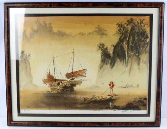 SIGNED & NUMBERED WATERCOLOR SEASCAPE LITHOGRAPH