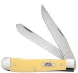 NEW CASE KNIFE SMOOTH YELLOW TRAPPER W CLIP