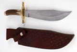 STAG GRIP MARBLES BOWIE KNIFE W SHEATH 14 INCH