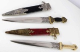 LOT OF TWO CAUCASUS DAGGER BLADES WITH SHEATHS