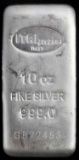 10 OZ  TROY OUNCES .999 FINE SILVER BULLION BAR