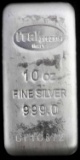 10 OZ  TROY OUNCES .999 FINE SILVER BULLION BAR