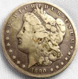 1890 CC MORGAN DOLLAR SILVER COIN F