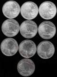 10 BUFFALO ROUNDS .999 FINE SILVER COINS LOT