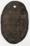 NEW ORLEANS 1847 COPPER SLAVE TAG MAYORALITY