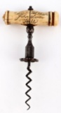 1763 DATED NAMED INDIAN AGENT BONE CORKSCREW