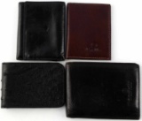 4 MENS LEATHER WALLETS BIFOLD TRIFOLD & OSTRICH