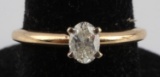 WOMENS 14KT GOLD SOLTAIRE DIAMOND RING SIZE 6.5