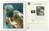 MICHAEL JORDAN SIGNED BASKETBALL GAME PHOTO W COA