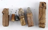 5 CIVIL WAR PAPER WRAPPED CARTRIDGE BULLET LOT