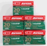 100 ROUNDS BARNAUL 7.62 X 39MM 125 GR RIFLE AMMO