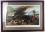 THE DEFENSE OF RORKES DRIFT 1879 LITHOGRAPH FRAMED