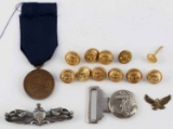 ANTIQUE US NAVY BUTTONS BUCKLE BADGE MEDAL