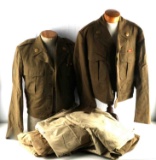 MISCELLANEOUS LOT OF UNIFORMS WWII & LATER KOREA