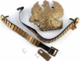 IMPERIAL GERMAN PRUSSIAN EAGLE SHIELD & CHIN CHAIN