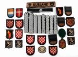 WWII GERMAN SS SHOULDER BOARDS & COUNTRY PATCHES