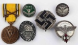 WWII GERMAN HJ NSKK THIRD REICH BADGE LOT