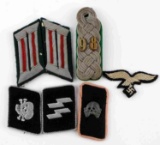 WWII THIRD REICH GERMAN INSIGNIA LOT SS COLLAR TAB