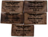 5 WWII GERMAN THIRD REICH NSDAP WORK DAY ARMBANDS