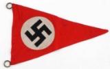 WWII THIRD REICH GERMAN SWASTIKA PENNANT FLAG
