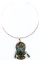 SOUTH AMERICAN TORQUE NECKLACE SILVER INLAY ONYX