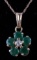 .2 CT EMERALD AND DIAMOND 10K YELLOW GOLD NECKLACE
