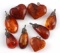 LOT OF 8 VINTAGE BALTIC AMBER NECKLACE PENDANTS