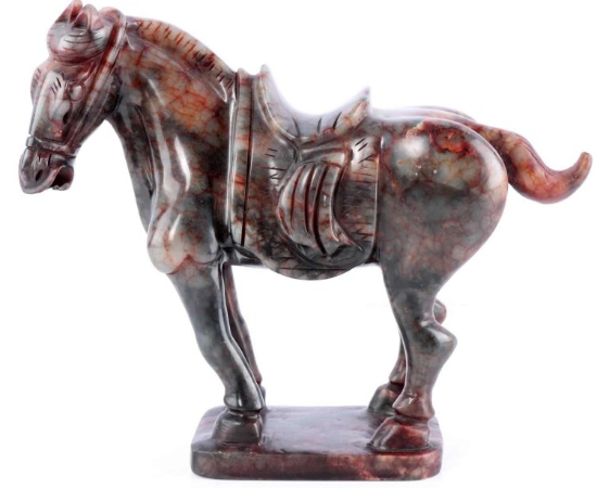 TANG DYNASTY HORSE SOAP STONE SCULPTURE