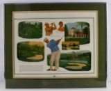 SIGNED NICK LEASKOU GOLF PASTIME LITHOGRAPH