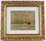 19TH CENTURY SEASCAPE OIL PAINTING