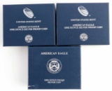 1 OZ AMERICAN EAGLE SILVER PROOF COIN LOT OF 3