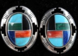 CAROLYN POLLACK RELIOS EARRINGS INLAY AND TOPAZ