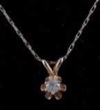 .072 CARAT DIAMOND 10K YELLOW GOLD NECKLACE 21 IN