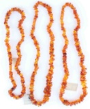LOT 3 VINTAGE BALTIC AMBER BEAD NECKLACES W TAGS