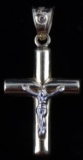 10K YELLOW GOLD TWO TONE CRUCIFIX PENDANT