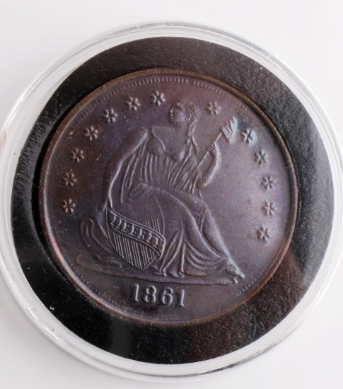 CONFEDERATE CIVIL WAR LIBERTY 1861 HALF DOLLAR