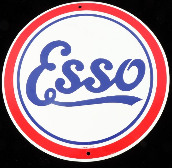 12 INCH VINTAGE ESSO TIN GASOLINE PUMP SIGN