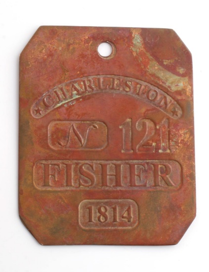 CONFEDERATE STATES PRE WAR SLAVE TAG