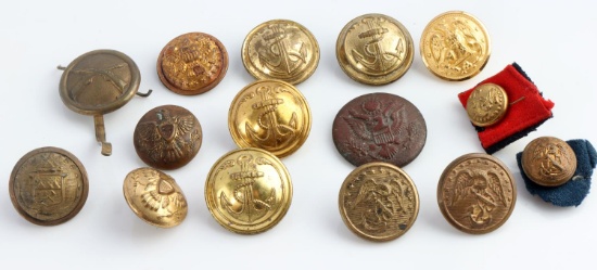 15 US CIVIL WAR INDIANS WARS UNIFORM BUTTONS