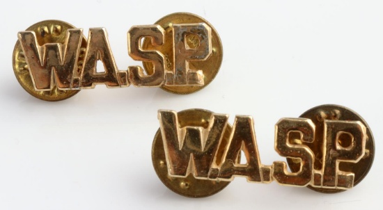 2 WWII US WOMENS AIR SERVICE PILOT WASP COLLAR PIN
