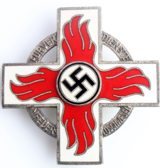 GERMAN WWII THIRD REICH FIRE BRIGADE BADGE