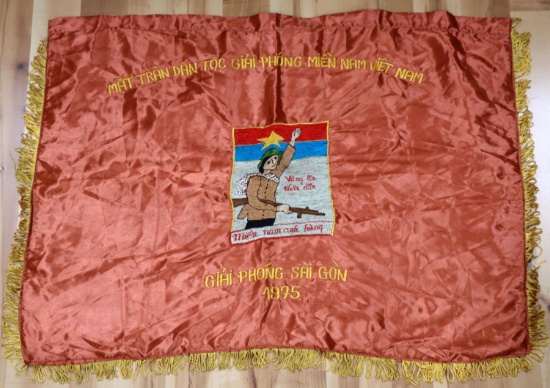 VIETNAM ERA VIET CONG 1966 REGIMENTAL BANNER FLAG