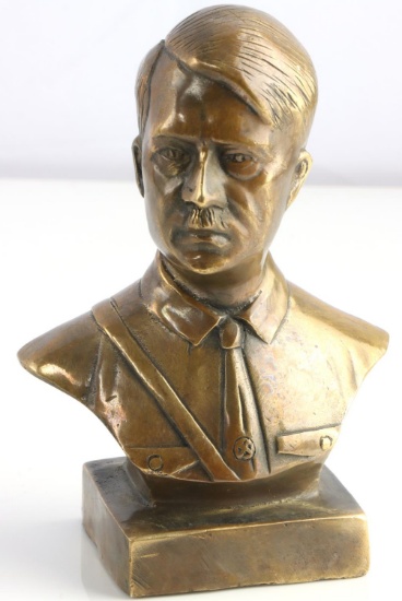 WWII GERMAN DICTATOR ADOLF HITLER BRONZE BUST