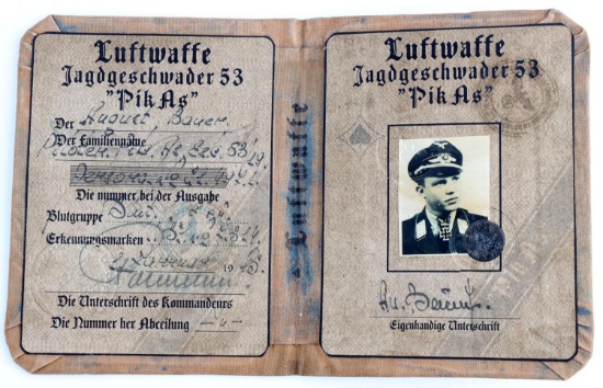 GERMAN WWII LUFTWAFFE KNIGHTS CROSS WINNER ID BOOK