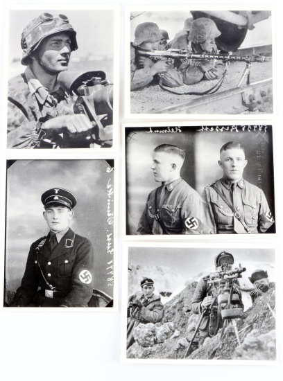 5 WWII GERMAN THIRD REICH SS SOLDIER POSTCARDS