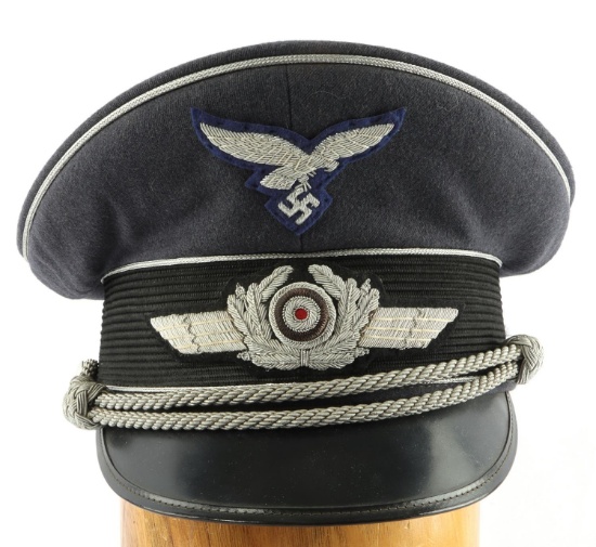 WWII GERMAN LUFTWAFFE OFFICERS VISOR CAP