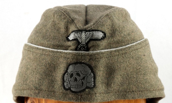WWII GERMAN SS WAFFEN OFFICERS OVERSEAS CAP