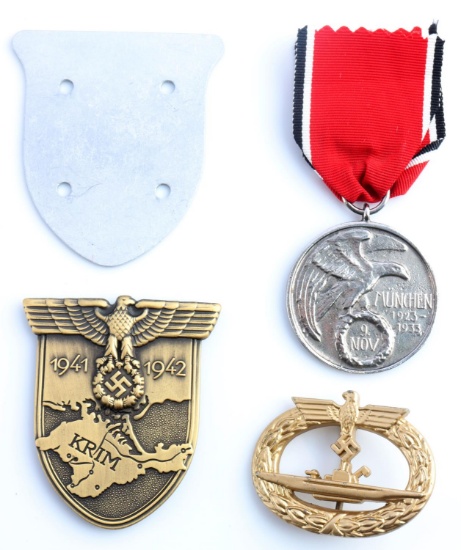 3 WWII GERMAN THIRD RECH BADGE AND MEDAL MIXED LOT