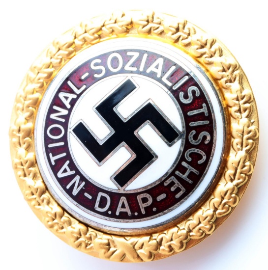 WWII GERMAN POLITICAL NSDAP GOLDEN PARTY BADGE
